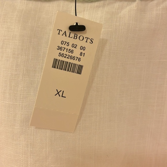 Talbots NWT linen/cotton blend blouse with trim - Picture 4 of 4